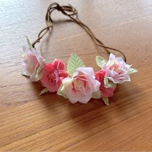 Floral Festival Headband SILK AND LEATHER